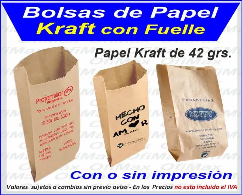 Bolsas de Papel Kraft Fondo Cuadrado en Colombia
