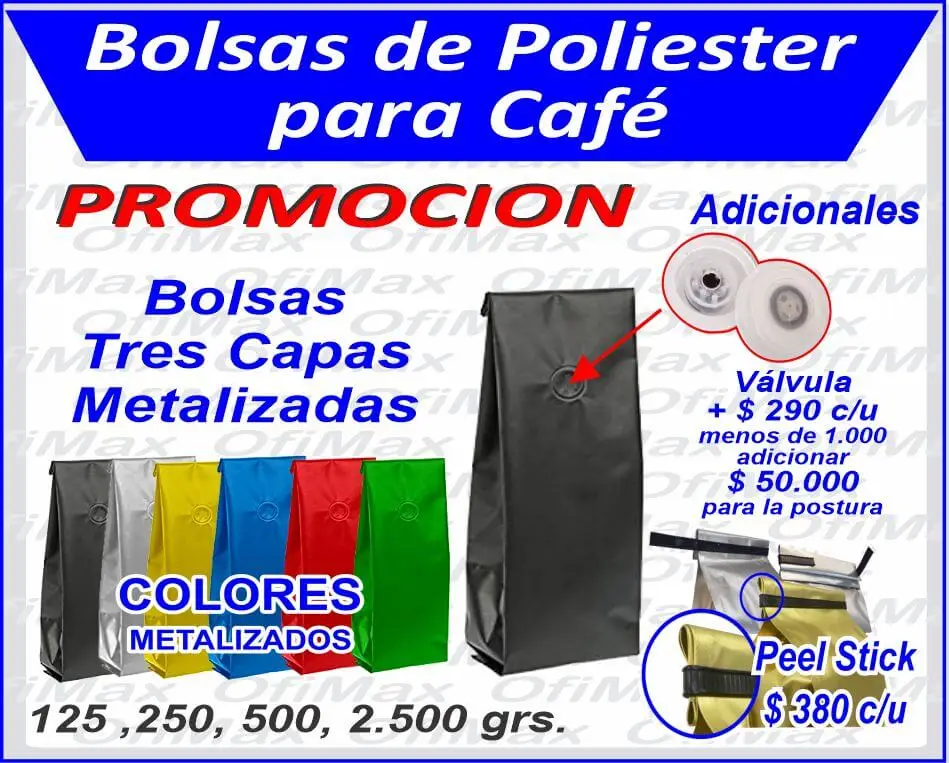 Bolsas para cafe promocion, colombia