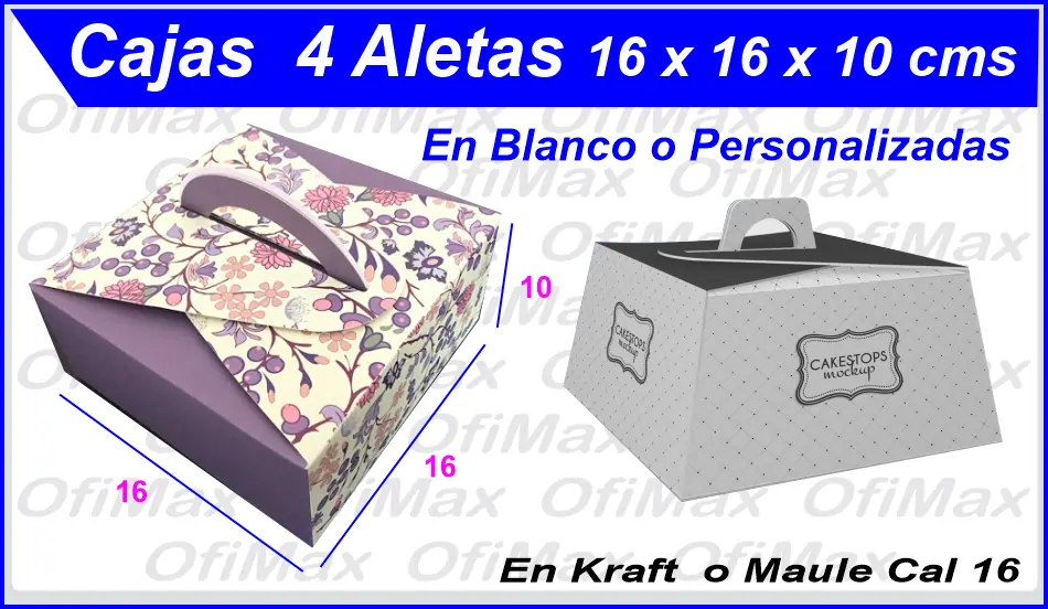 cajas-para-empacar-tortas-ponques-tipo-maletin-de 16 cms, colombia