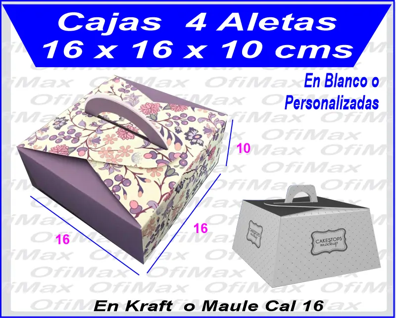 cajas-para-empacar-tortas-ponques-tipo-maletin-de-16 cms, bogota, colombia