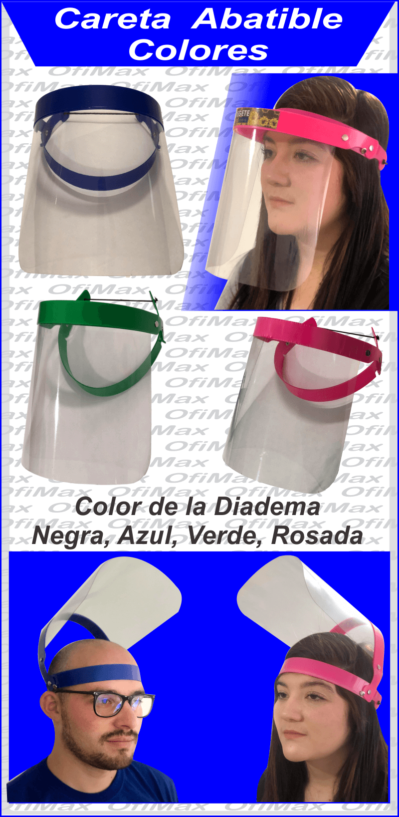 colores de caretas protectoras contra fluidos, colombia
