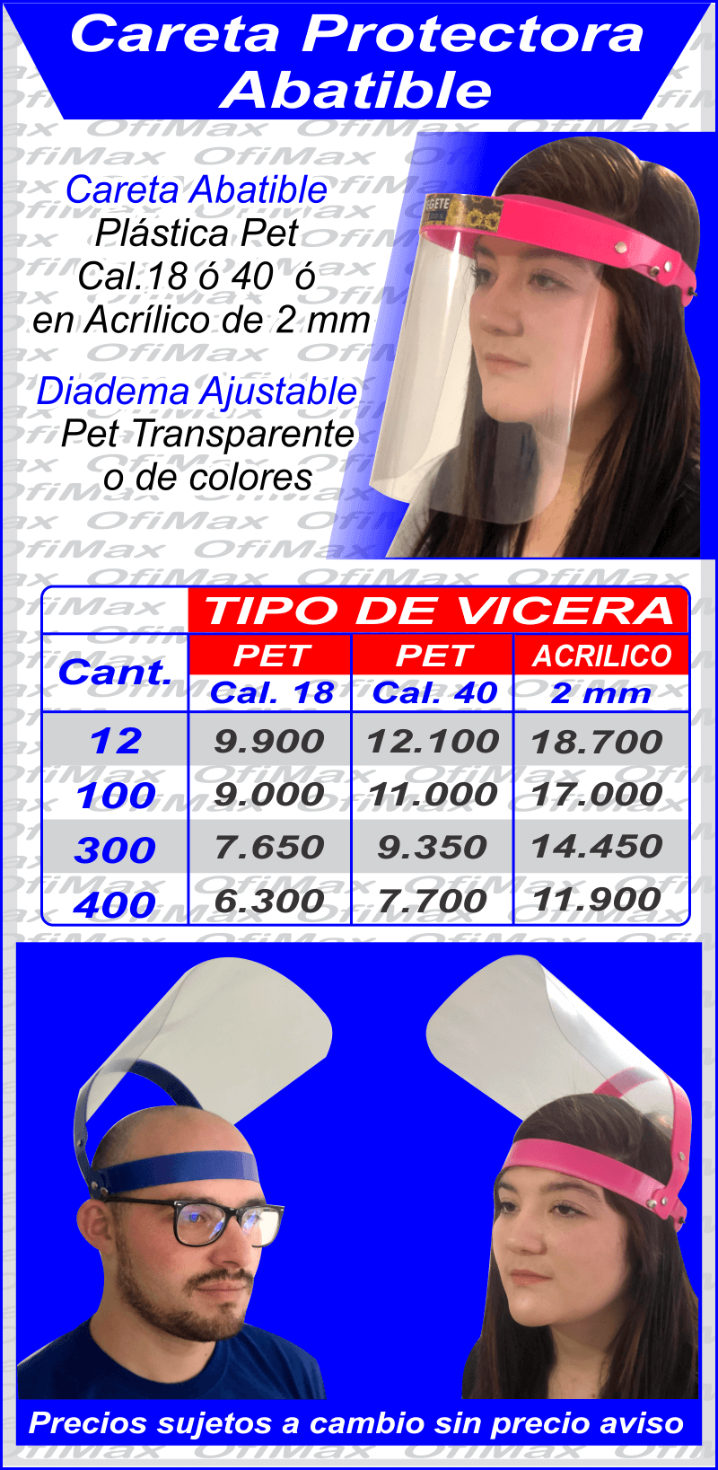 precios de caretas protectoras contra fluidos, bogota, colombia