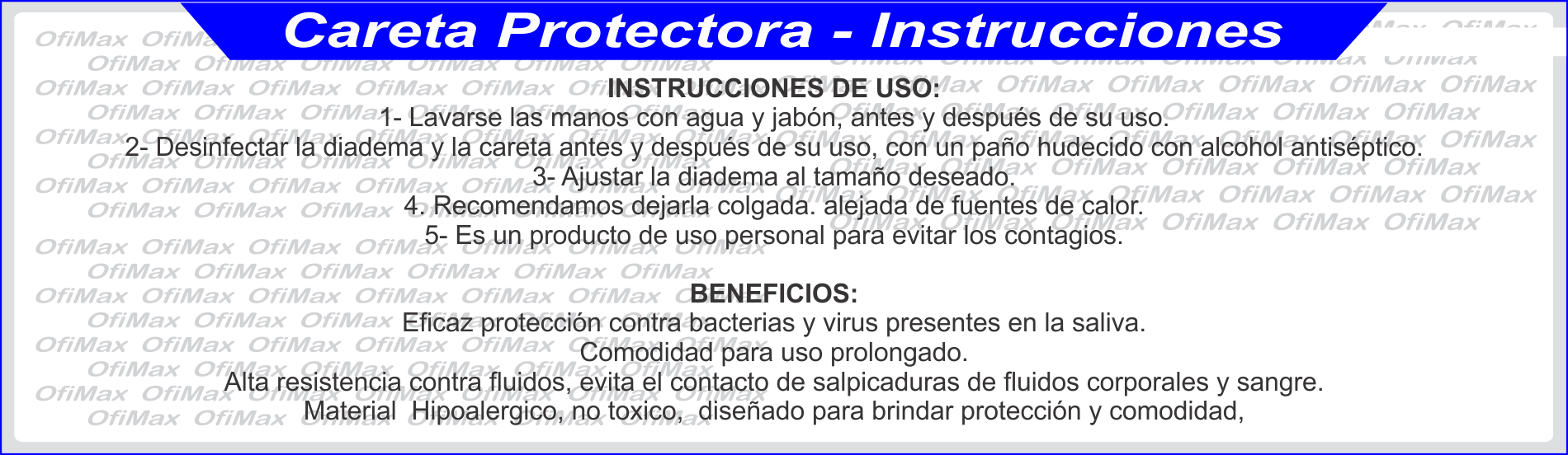 instrucciones para caretas protectoras contra fluidos, bogota, colombia