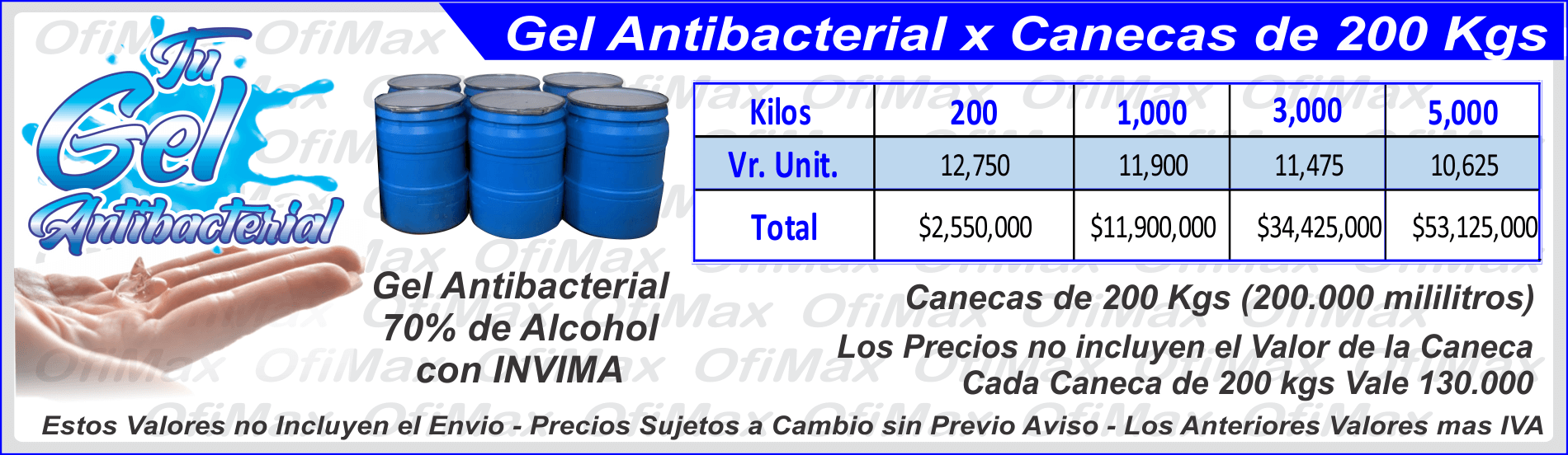 Bolsas para gel antibacterial, bogota, colombia